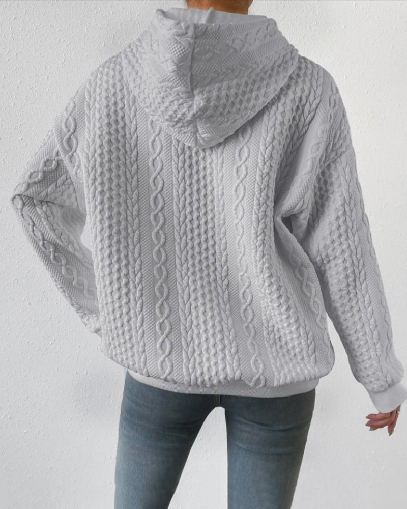 Uformell hettegenser i ensfarget