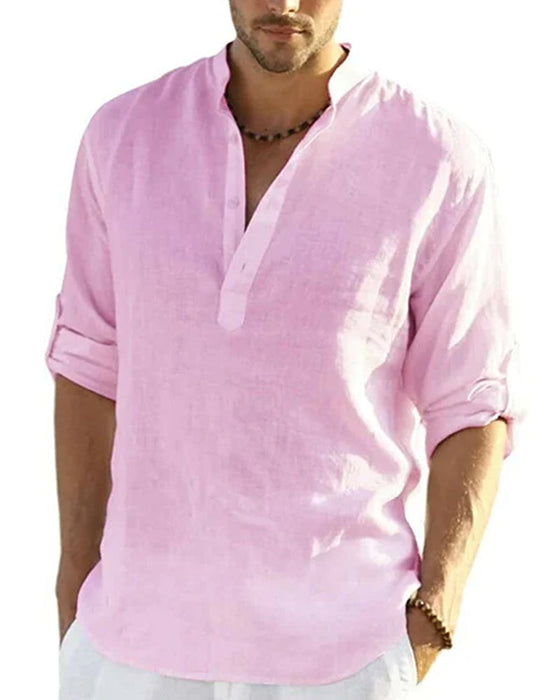 Herreskjorte i bomull og lin