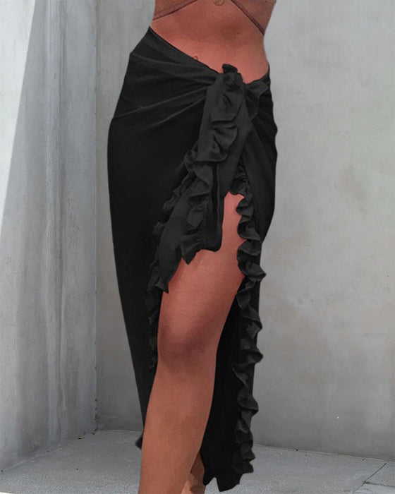 Ensfarget Ruffle Cover Up