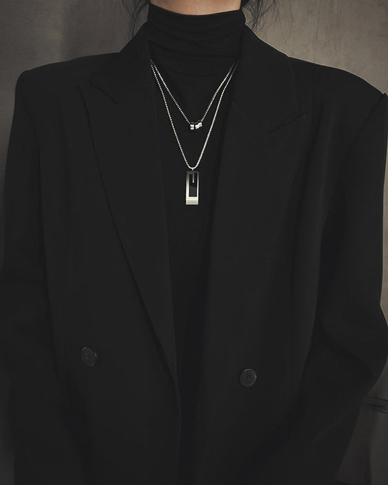 Dobbelt langt halskjede i titanstål