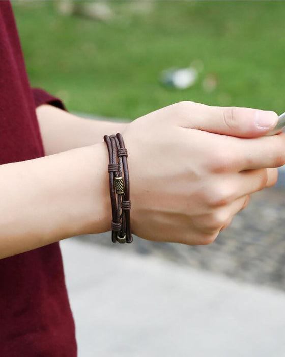 Vintage mote armbånd i skinn