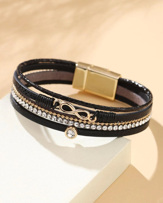 Figur 8 magnetisk spenne lærarmbånd for damer