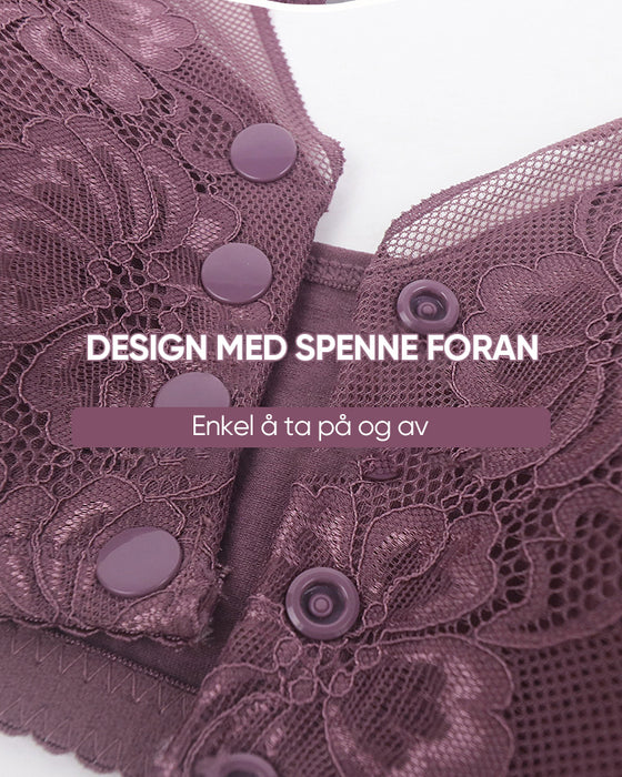 Trådløs BH med blonder foran