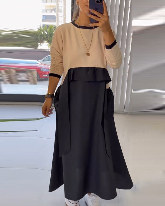 Uformell kjole med patchworklommer