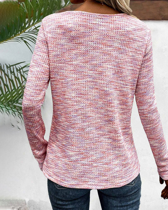 V-hals knappet avslappet topp