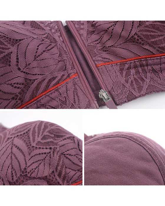 Blonde BH med foran lukking med glidelås