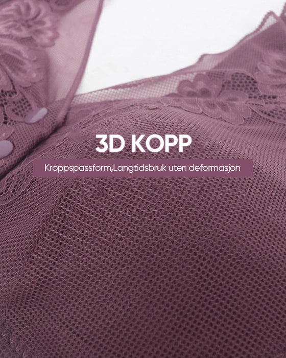 Trådløs BH med blonder foran