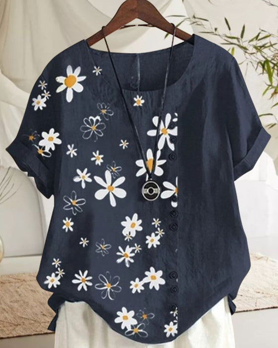 Kortermet skjorte i løs bomull