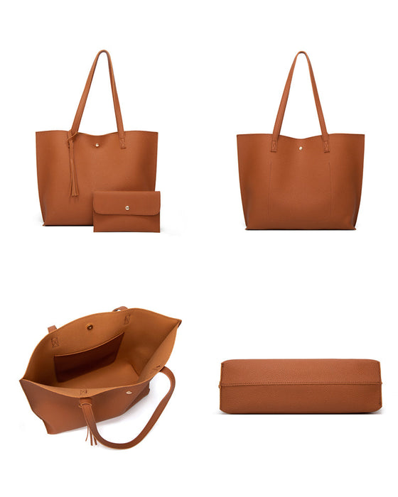 Kapasitet med ensfarget dusk skulderveske med stor