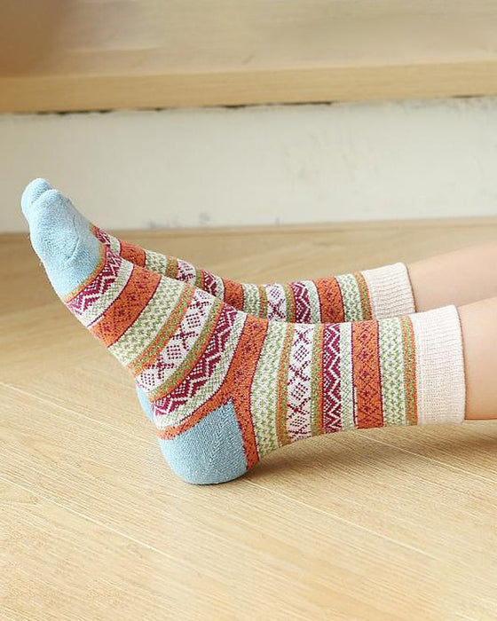 Fargerike Stripe varme sokker