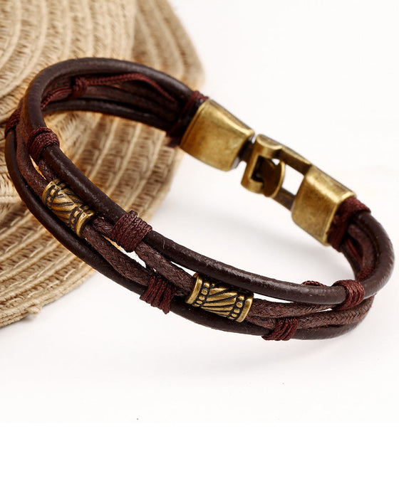 Vintage mote armbånd i skinn