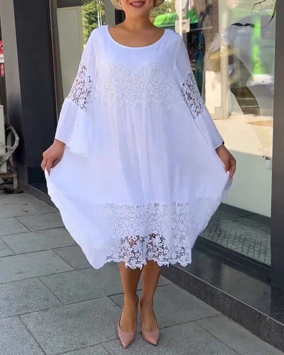 Blondekjole med rund hals