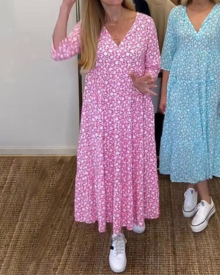 Uformell kjole i blomsterprint