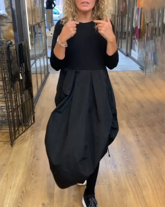 Uformell kjole i patchwork med snøring