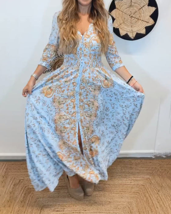 Elegant lang pendlerkjole for kvinner