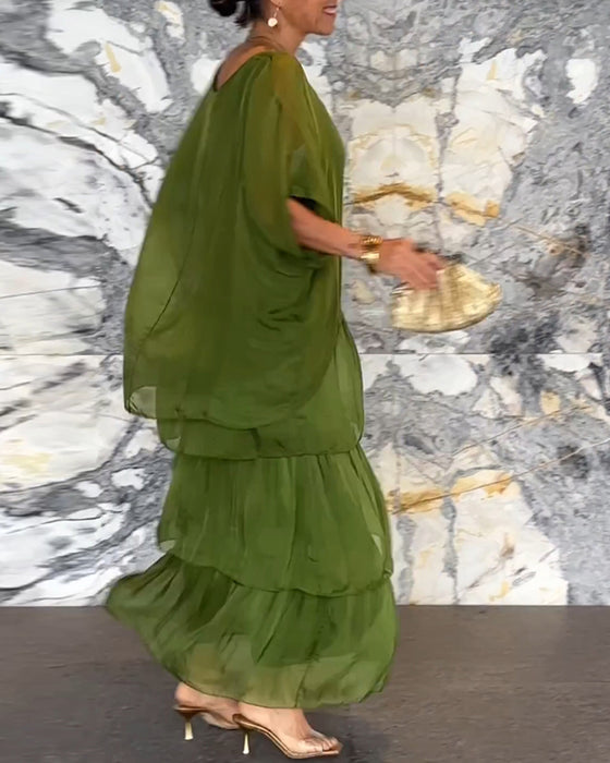 Kjole med kunstnerisk stil og løs passform