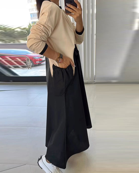 Uformell kjole med patchworklommer