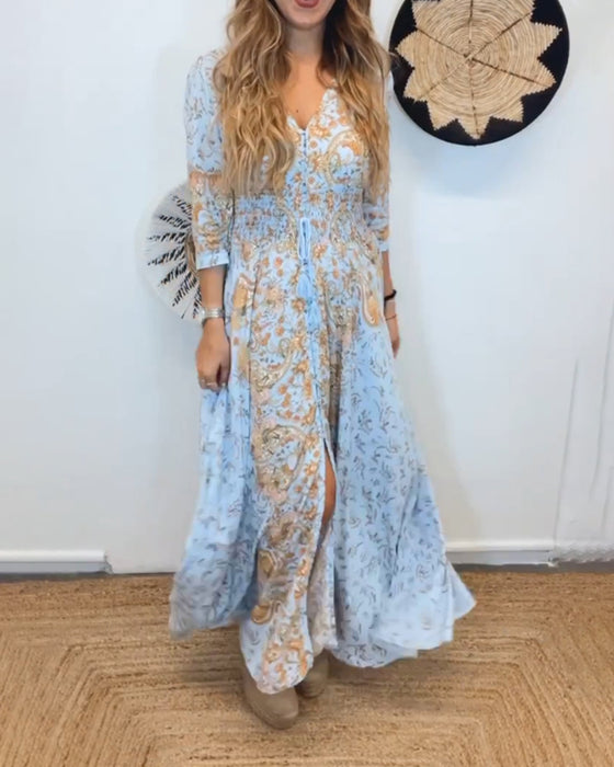 Elegant lang pendlerkjole for kvinner