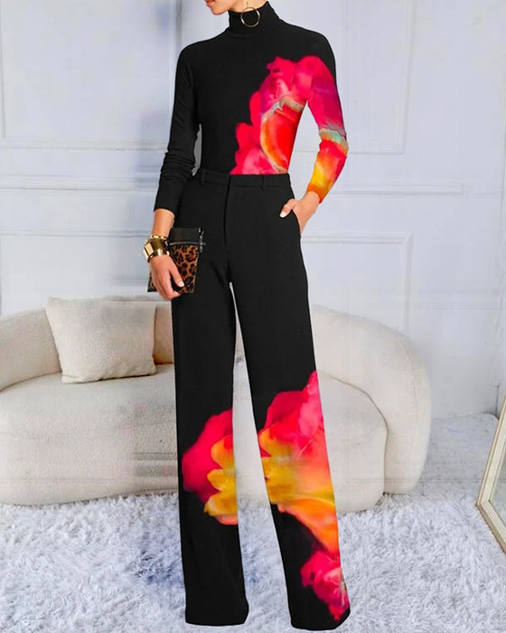 Skinny T-skjorte med høy hals