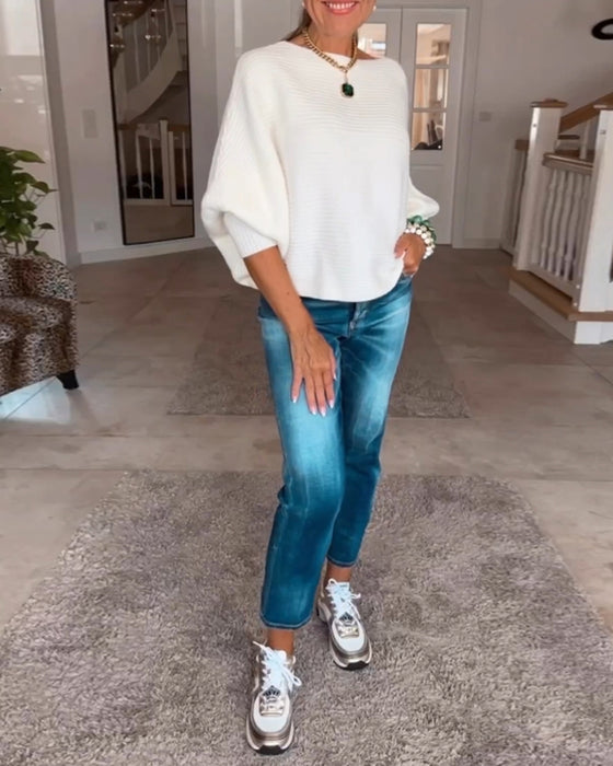 Ensfarget genser med lykterem