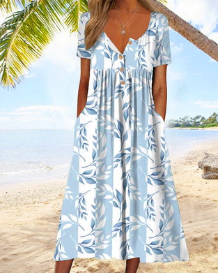 Kjole med smal passform og korte ermer