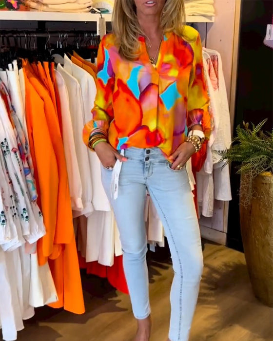 Skjorter med lange ermer og fargerik casual stil