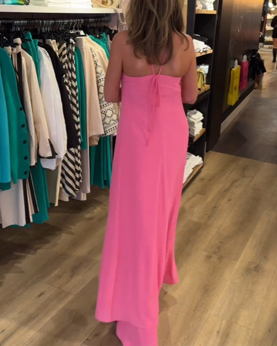 Halter neck split ensfarget todelt sett