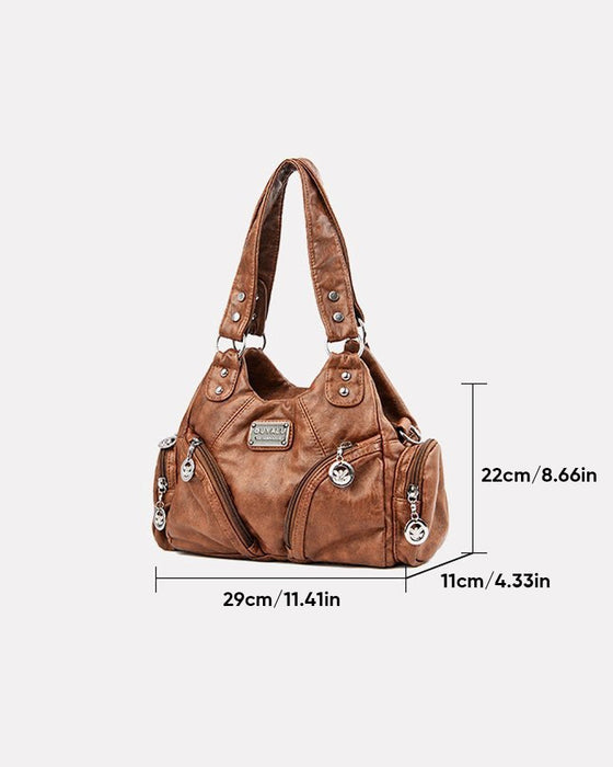 Vintage messenger bag i mykt skinn