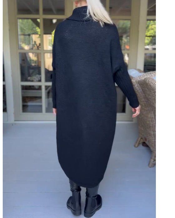 Pullover med høy nakke og lang