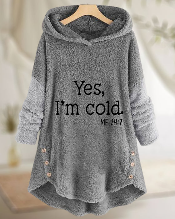 Uformell, langermet hettegenser med trykk Tunika-topp