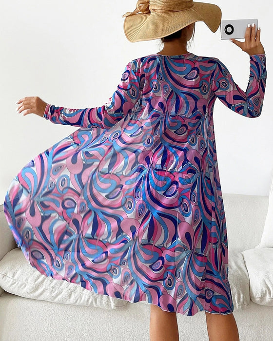 Bikinibadedrakt med trykt tre deler