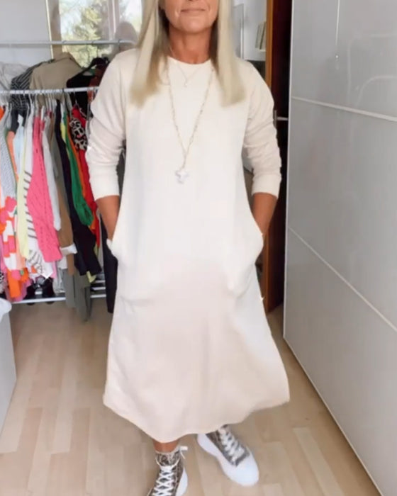 Kjole med rund hals og casual