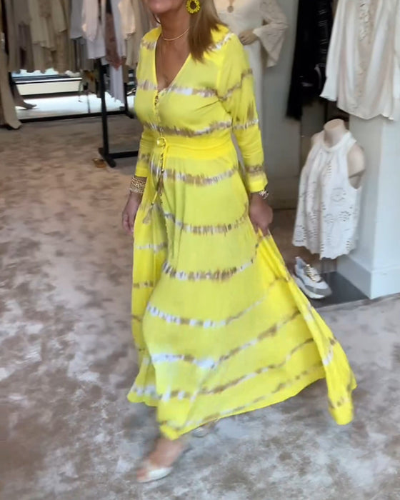 Elegant lang pendlerkjole for kvinner